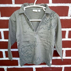 Mexx | v neck with colar long sleeve tee military green | size 24-30m